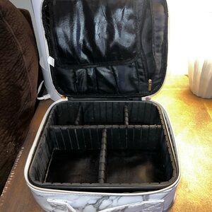 Marble Makeup Organizer with Adjustable Dividers